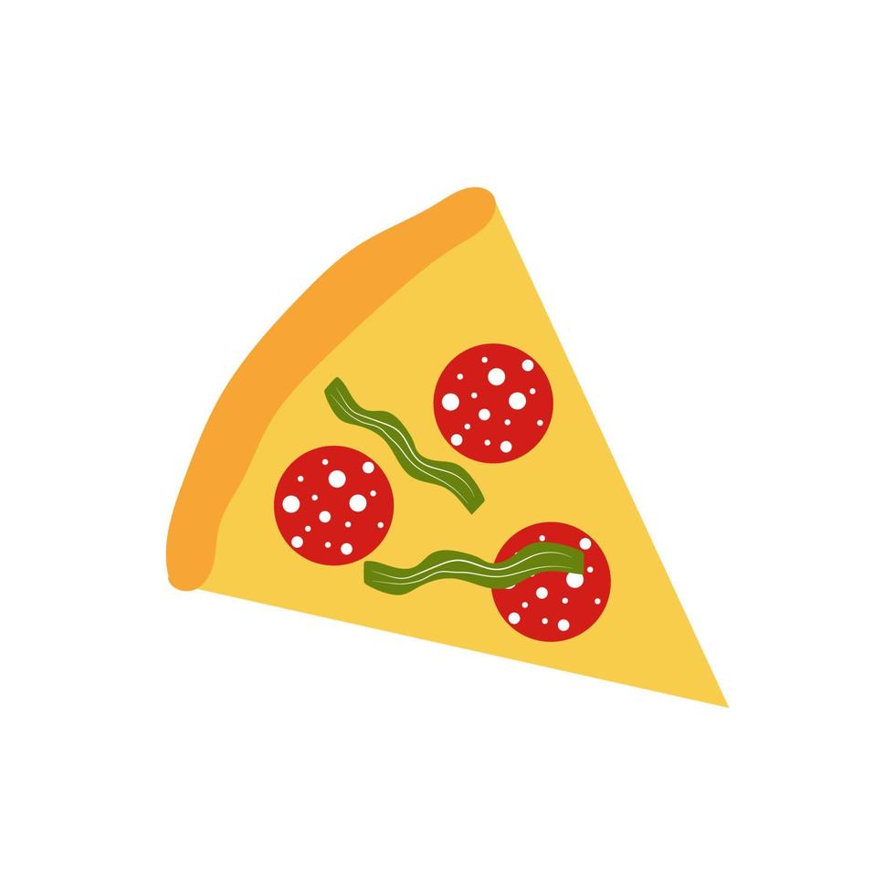 pedazo de pizza ilustración vectorial aislado sobre fondo blanco vector