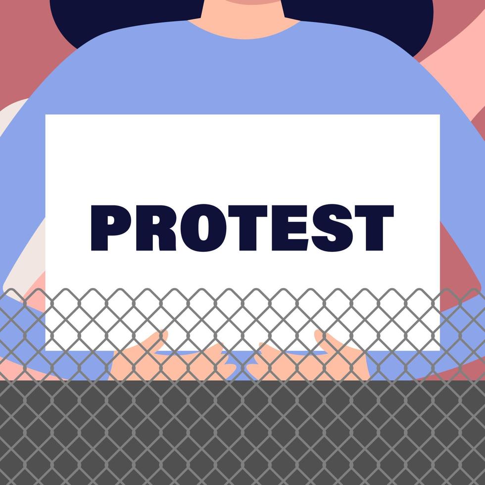 Protests in China against the lockdown. Zero coronavirus concept vector