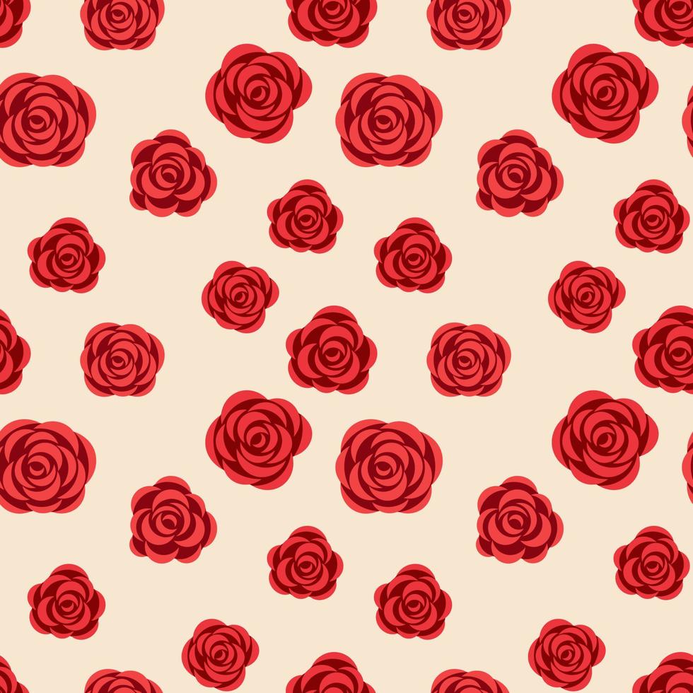 Seamless pattern with roses. Template for fabric, textile, wrapping paper or other vector