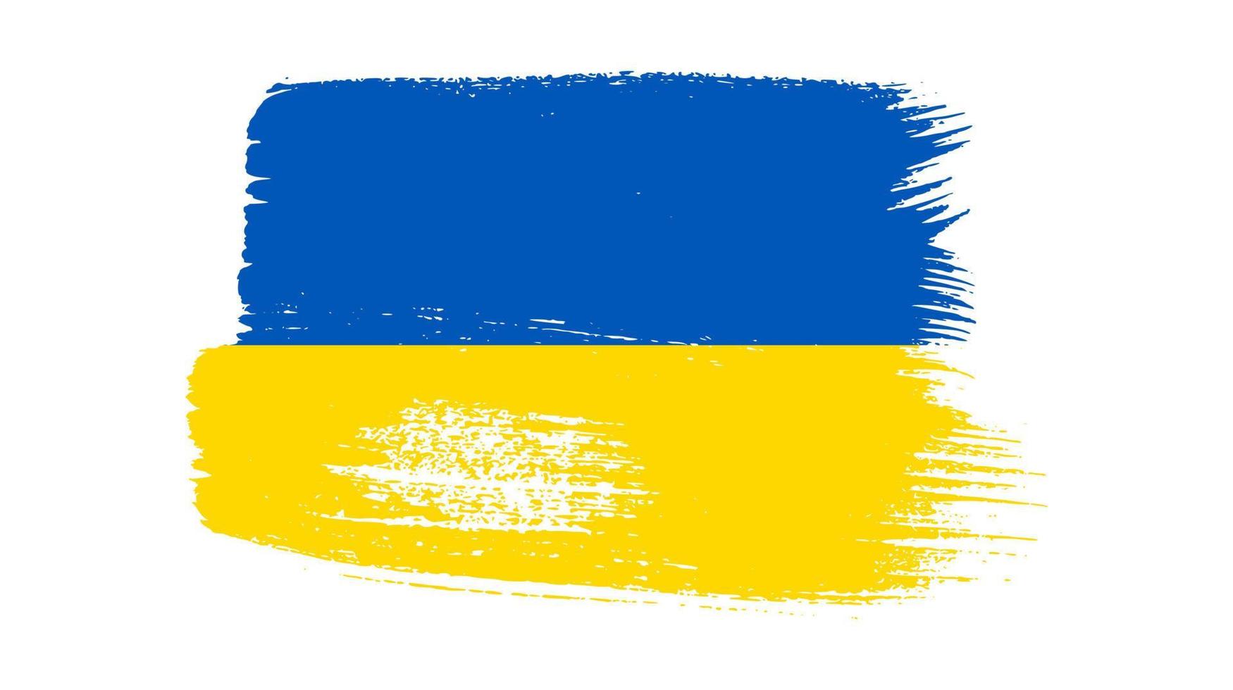 Ukrainian national flag in grunge style vector