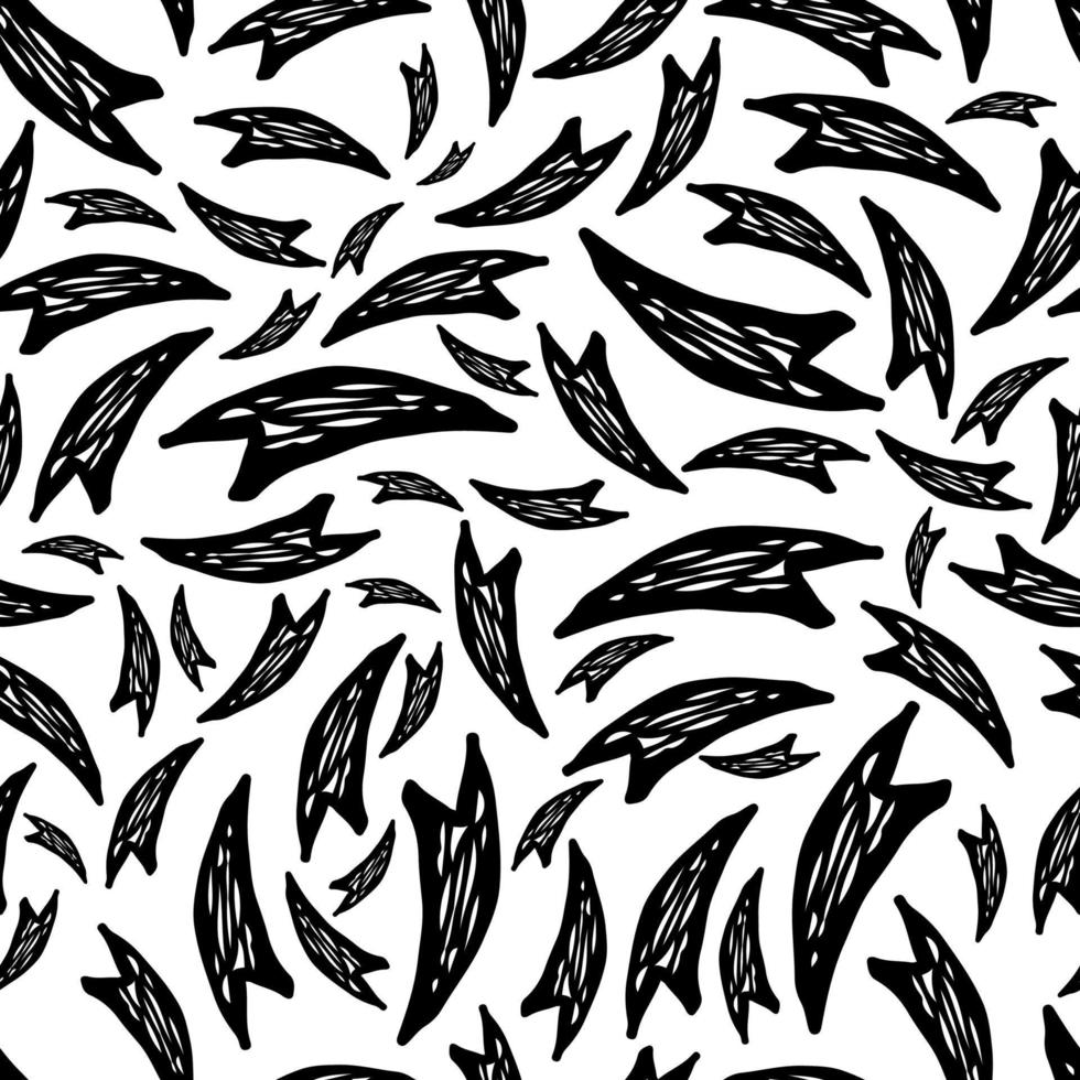 Seamless pattern with black hand drawn arrows. Vector illustration