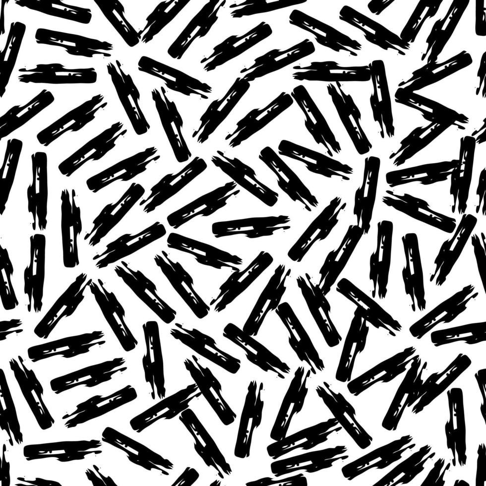 Seamless pattern with dark hand drawn scribble smear on white background. Abstract grunge texture. Vector illustration