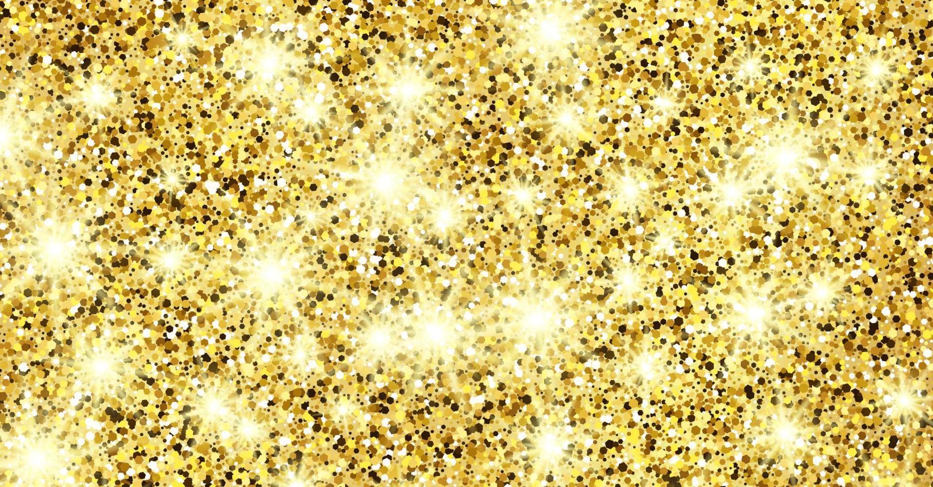 Golden glittering background with gold sparkles and glitter effect. Banner design. Empty space for your text. Vector illustration