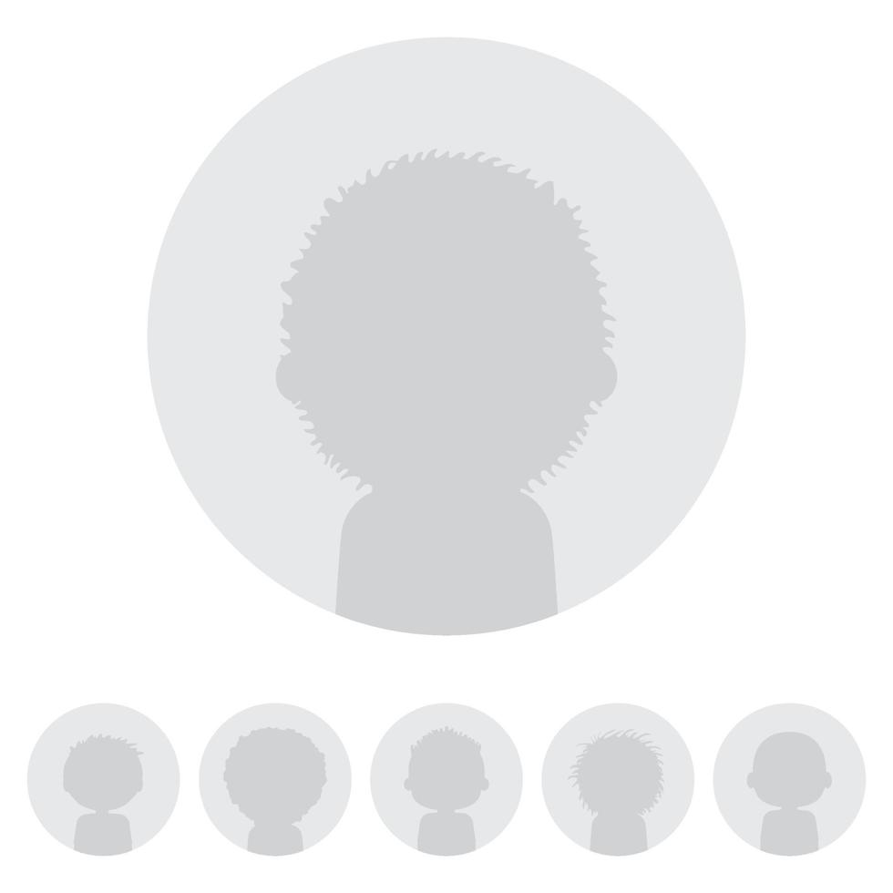 Set of web user avatars. Anonymous person silhouette. Social profile icon. Vector illustration.