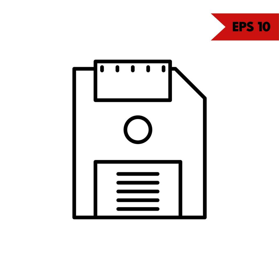 Illustration of save line icon vector
