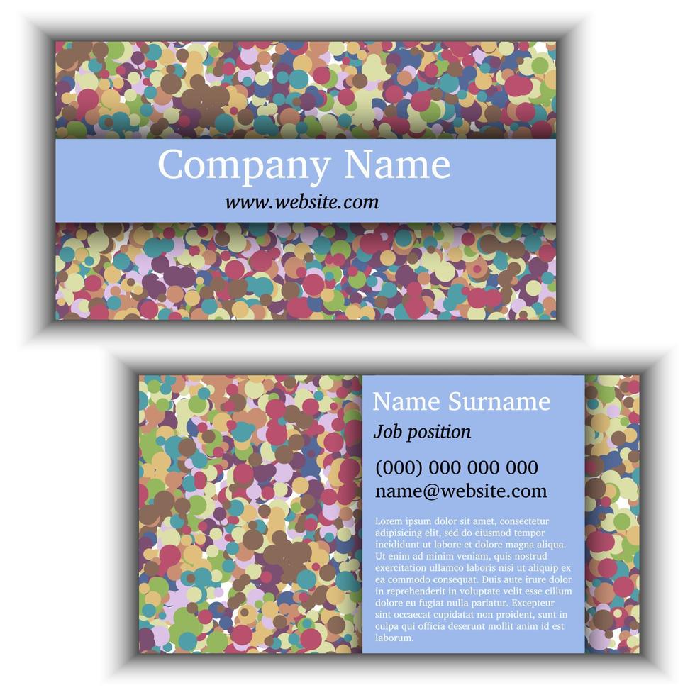 Business card template with abstract background. Colorful circles. vector