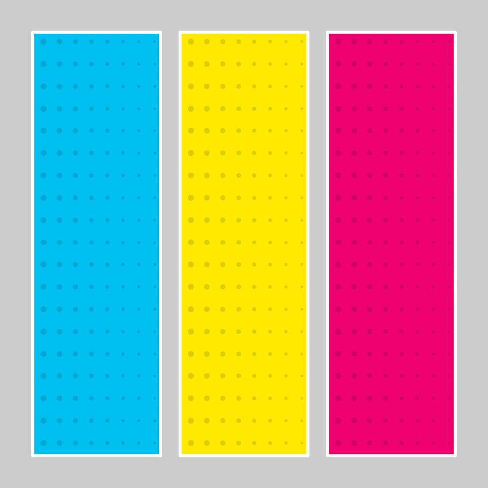Set of multi colored pop art banners. Halftone comic template with place for your text for design. Vector illustration