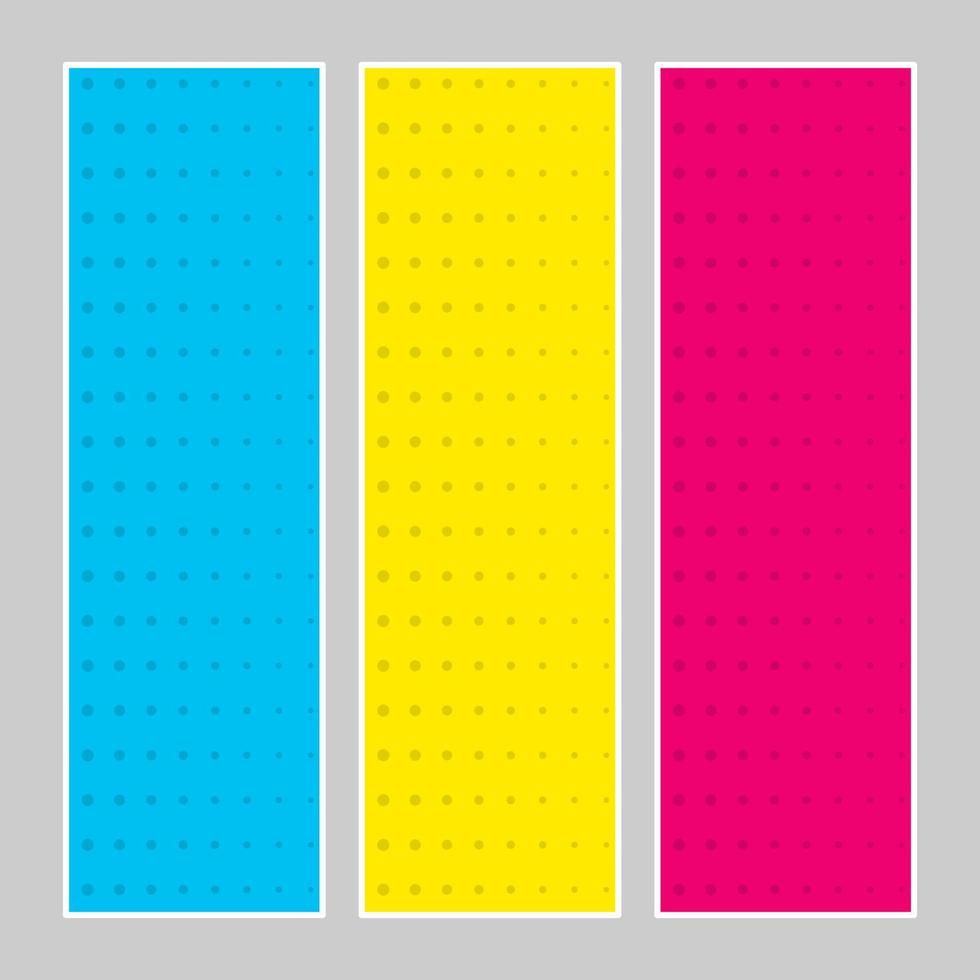 Set of multi colored pop art banners. Halftone comic template with place for your text for design. Vector illustration