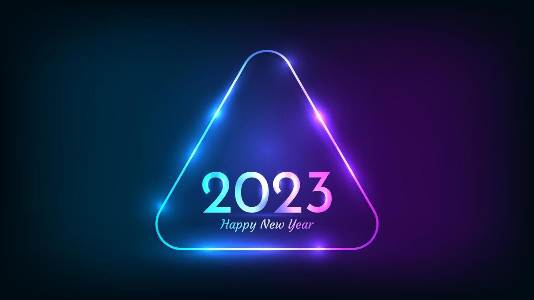 2023 Happy New Year neon background vector