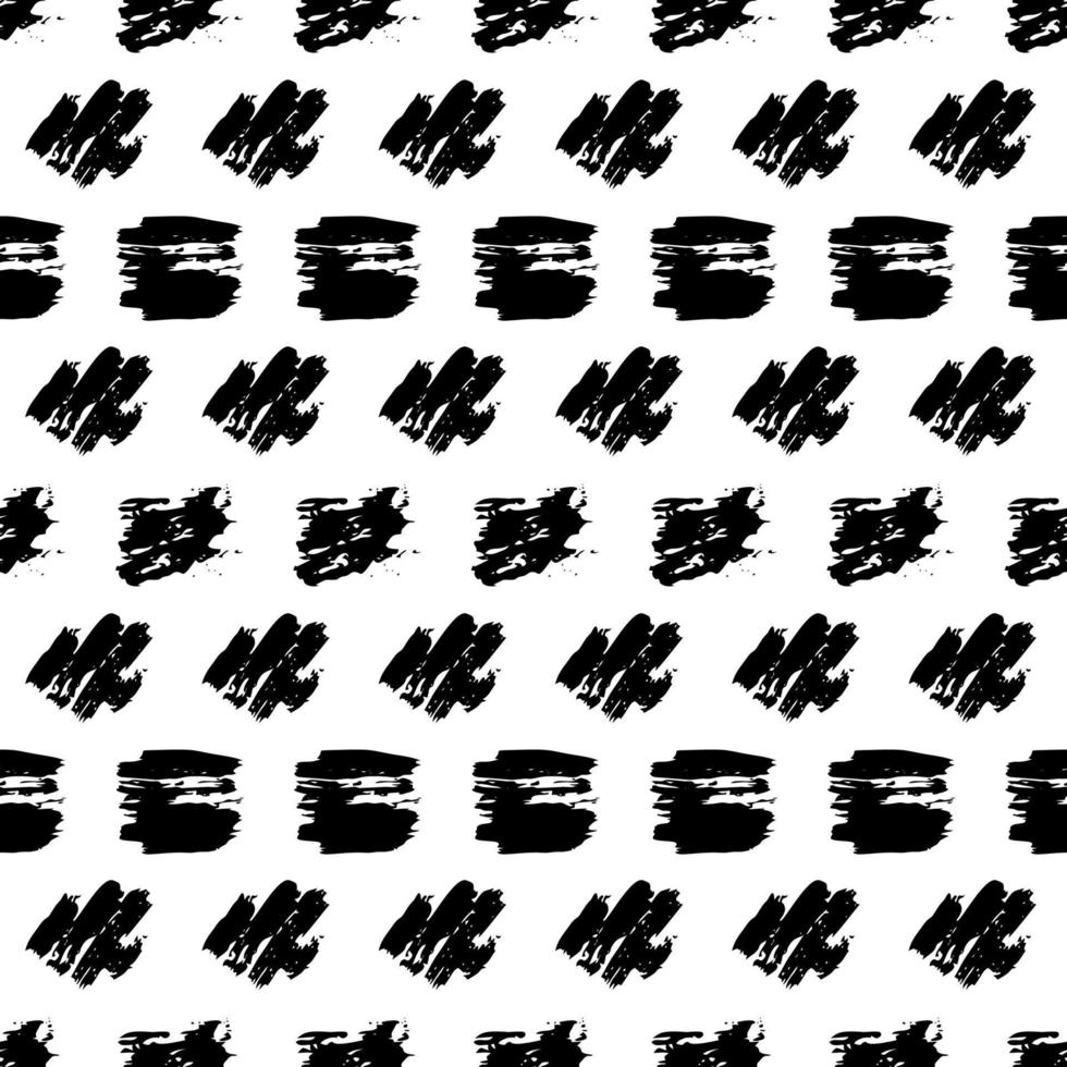 Seamless pattern with hand drawn black circle scribble smear. Abstract grunge texture. Vector illustration