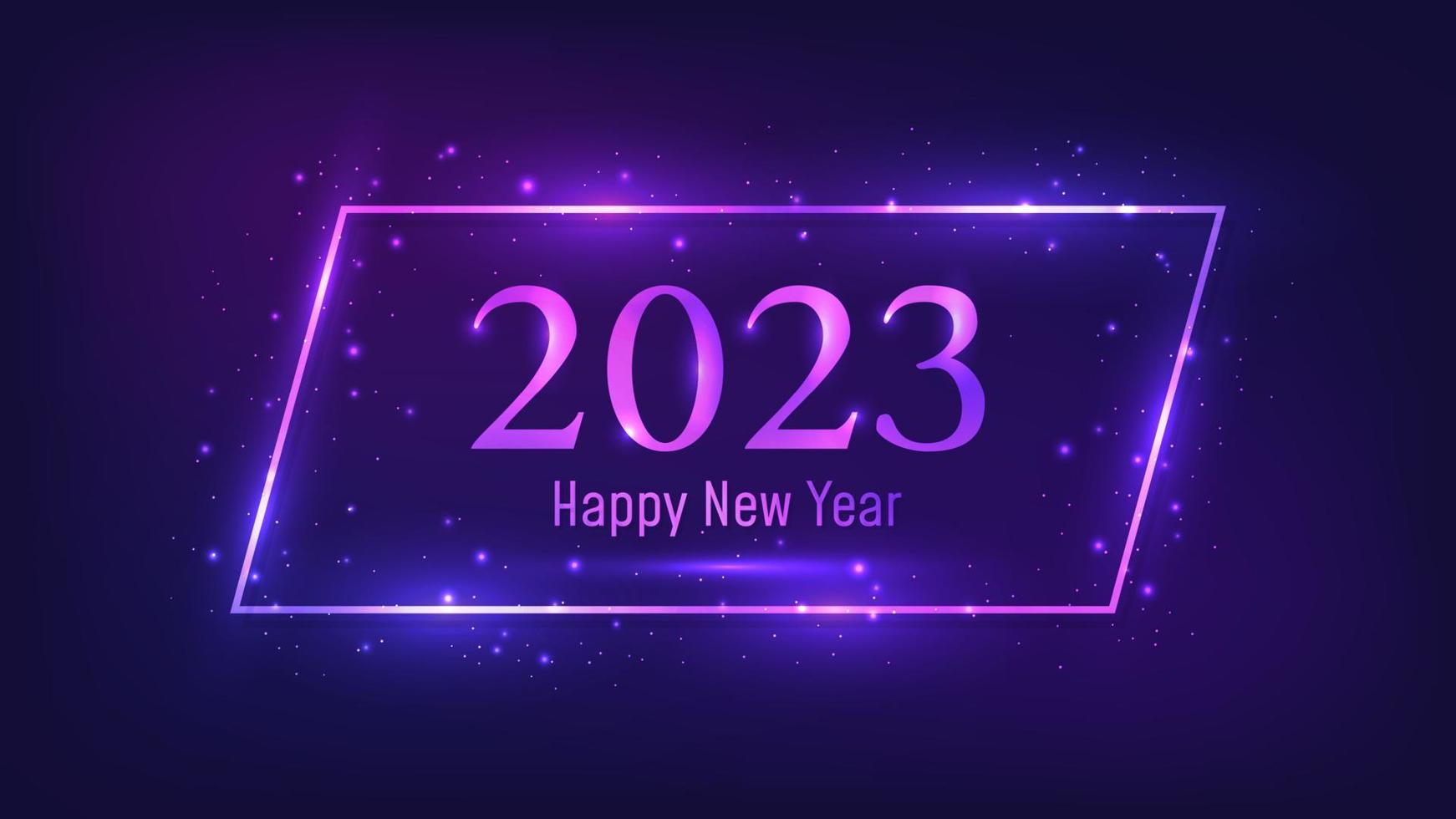 2023 Happy New Year neon background vector