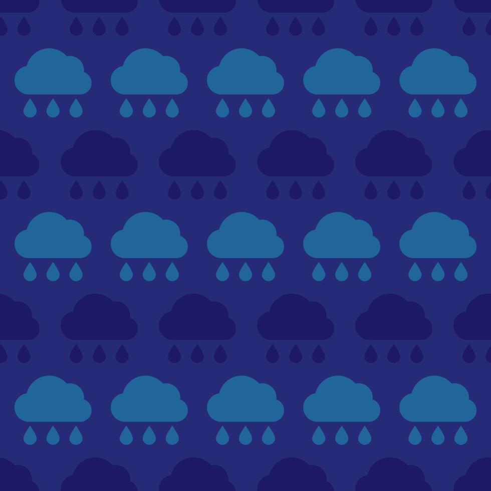 nube de lluvia patrón sin costuras de nubes lluviosas. símbolo de mal tiempo. ilustración vectorial vector