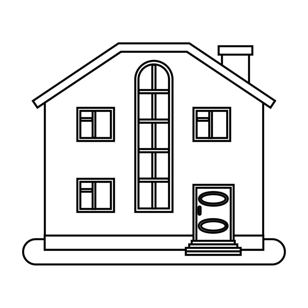 casa en estilo de línea fina sobre fondo blanco. ilustración vectorial vector