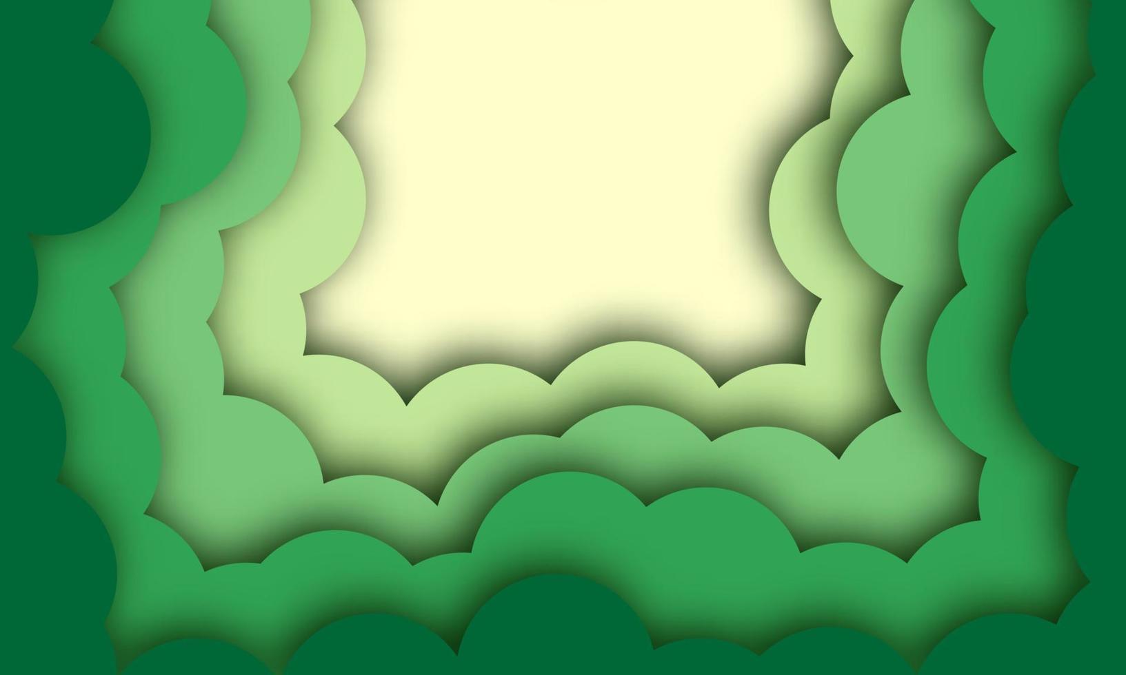 Abstract Background with Green Paper Cut shapes banner design. Vector illustration