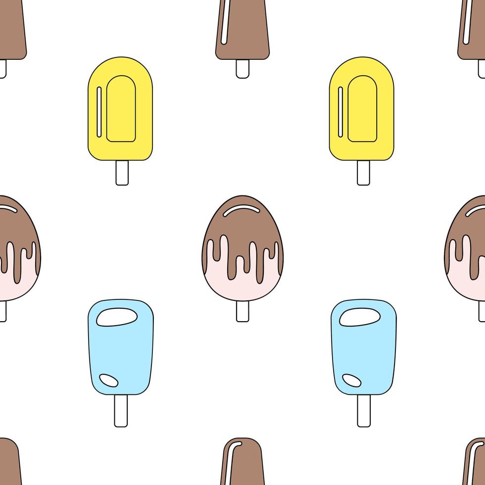 Seamless pattern with ice cream. Vector illustration.