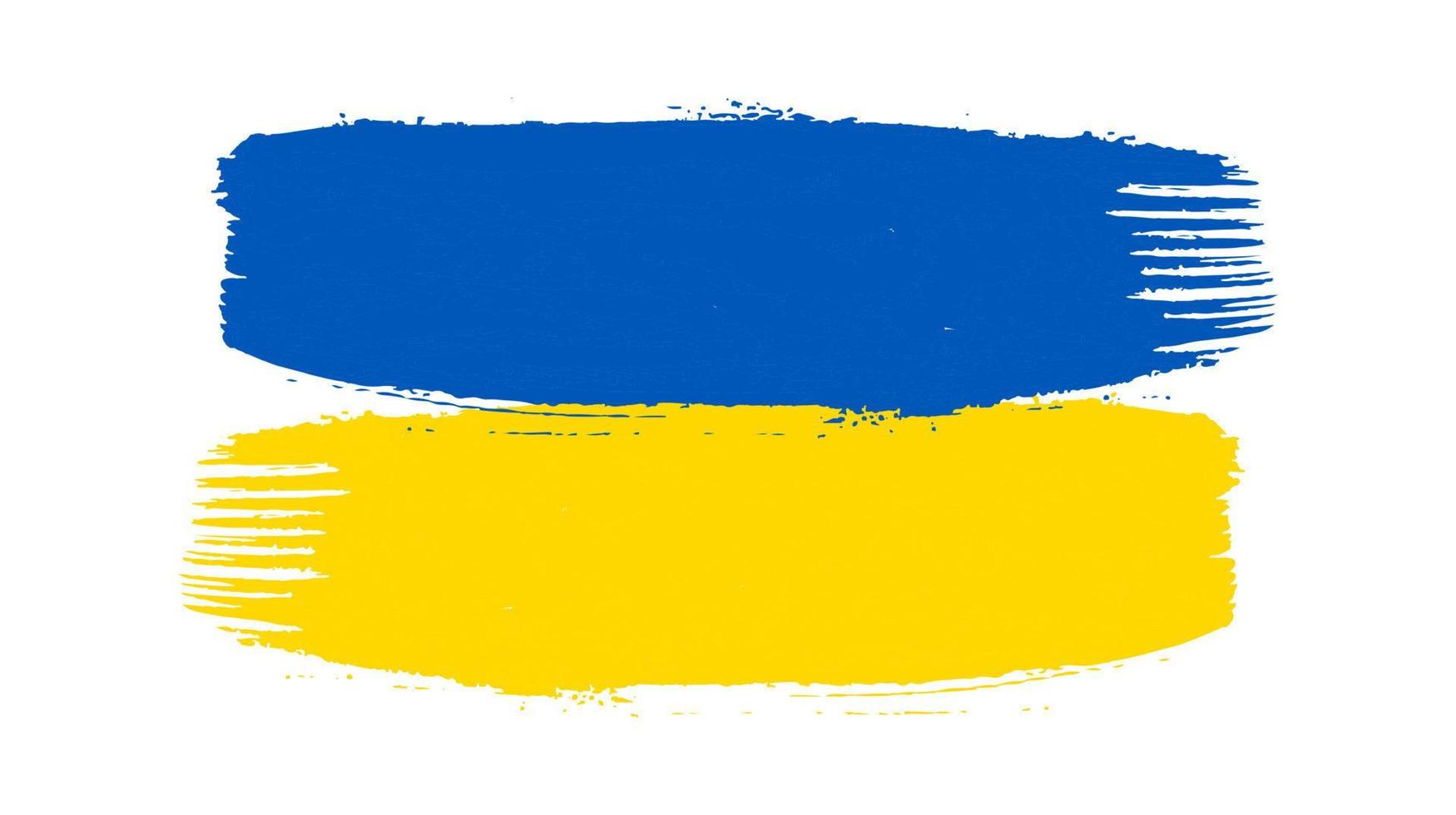 Ukrainian national flag in grunge style vector