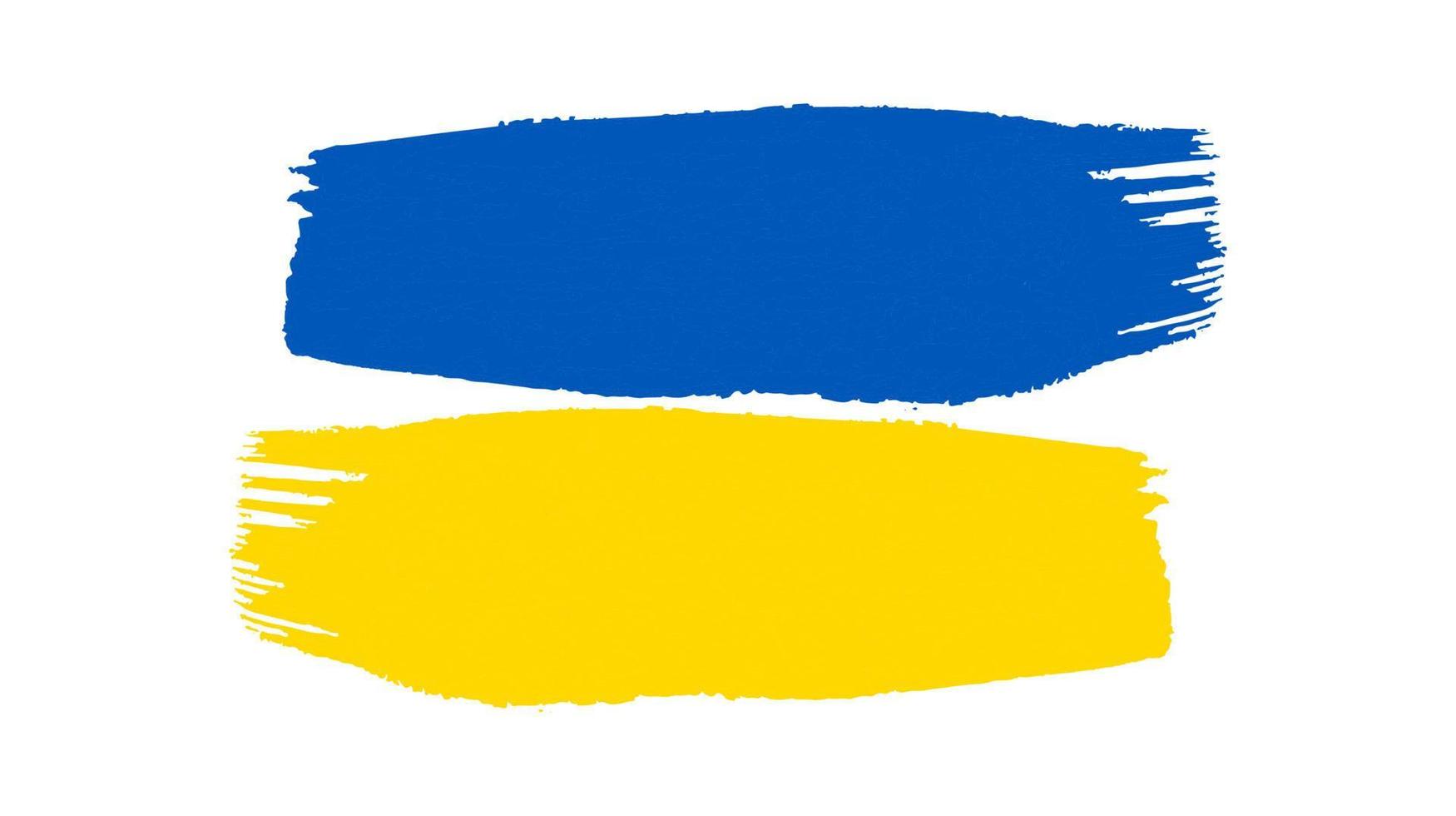 Ukrainian national flag in grunge style vector