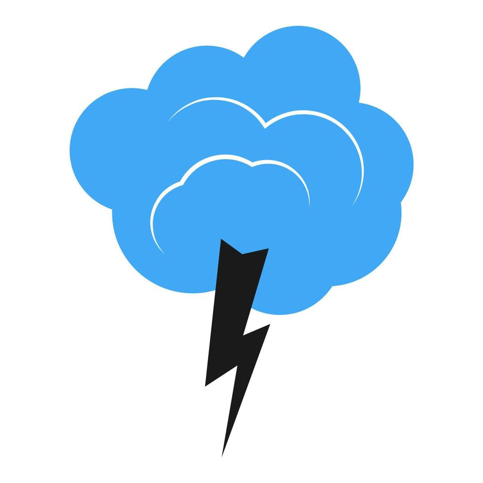 A cloud with a thunderstorm. Vector illustration.