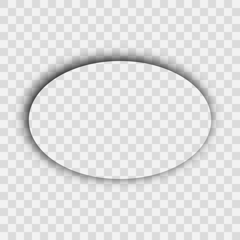 Dark transparent realistic shadow. Oval shadow isolated on transparent background. Vector illustration.