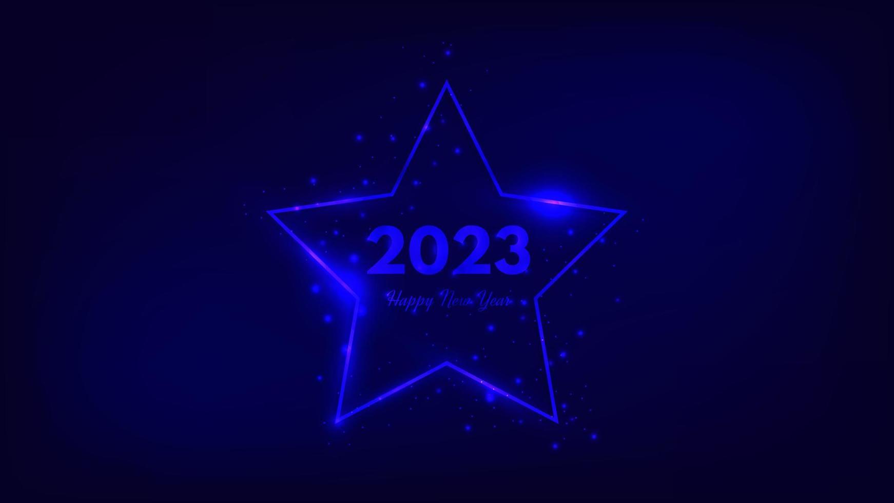 2023 Happy New Year neon background vector