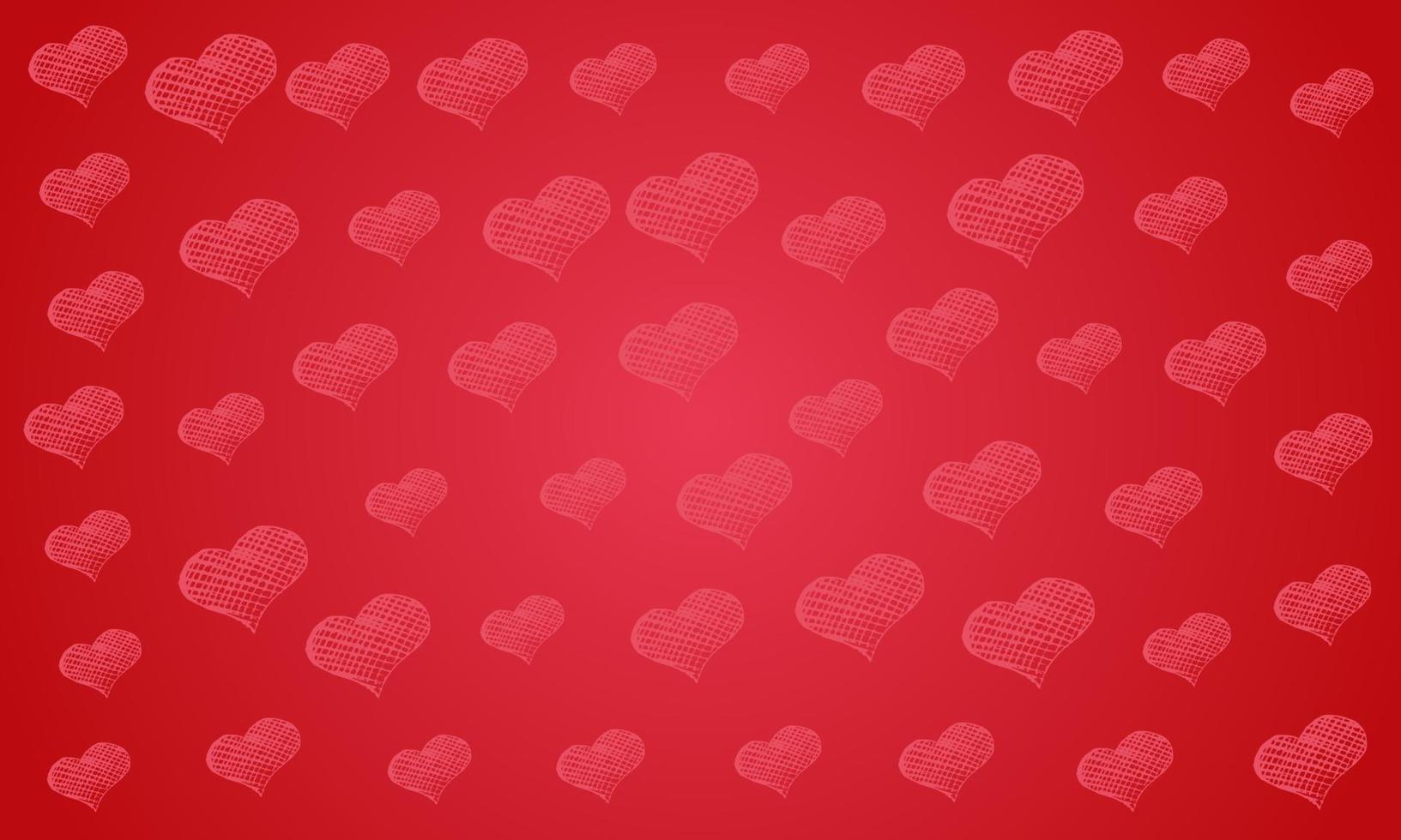 Happy Valentines Day Background. Background with doodle hearts for Valentines Day. Vector illustration.