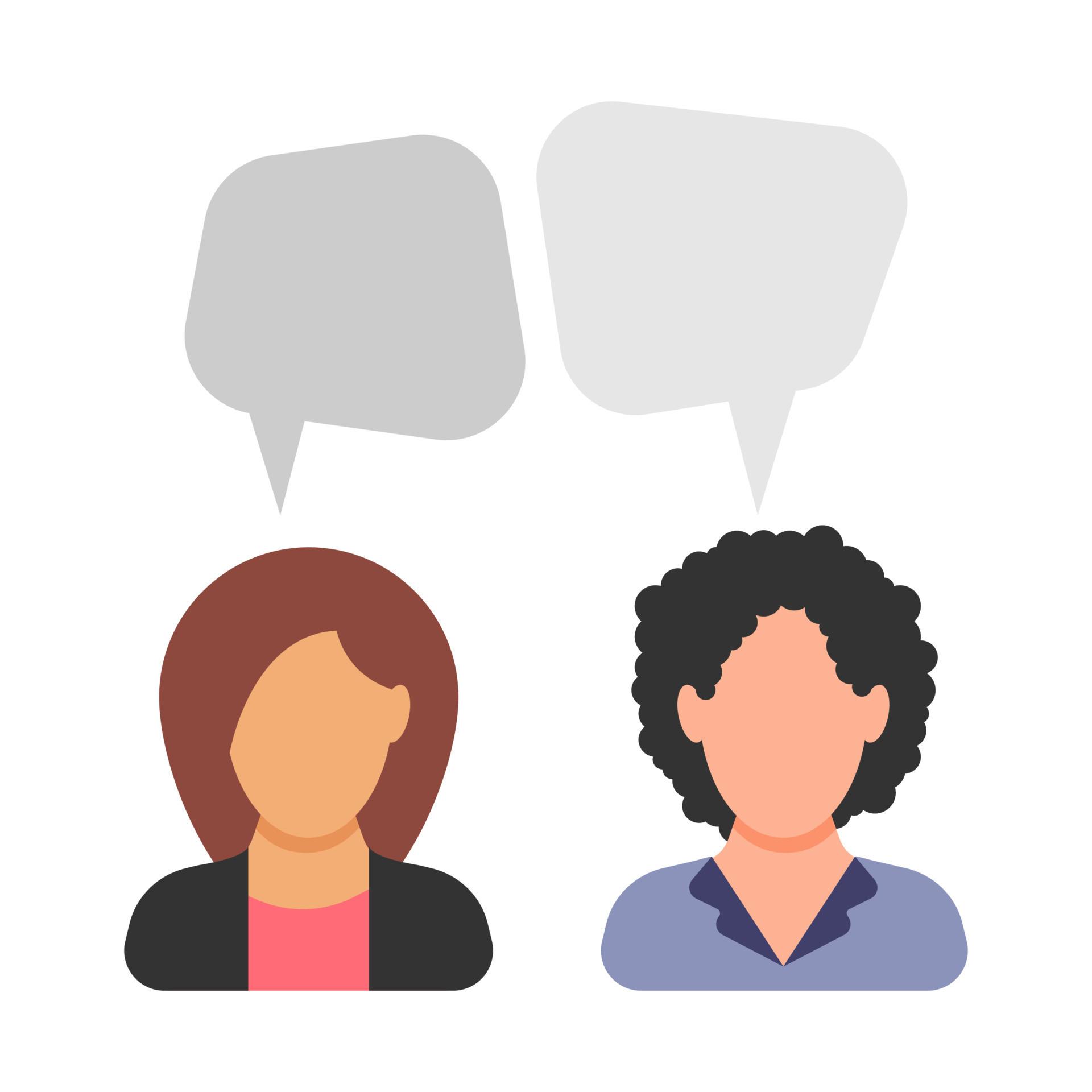 Dialogue. Two women are talking. Discussion between women in business suits. People icon in flat style. Vector illustration 17078926 Vector Art at Vecteezy Dialogue. Two women are talking. Discussion between women in business suits. People icon in flat style. Vector illustration 17078926 Vector Art at Vecteezy