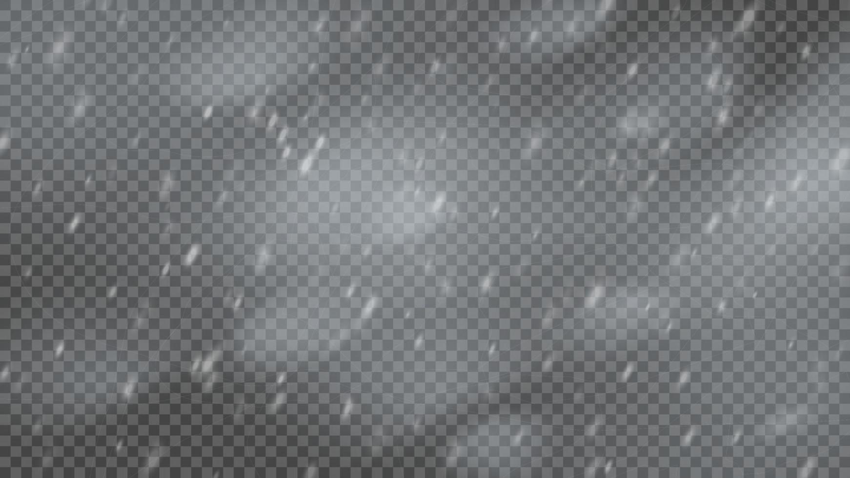 tormenta de nieve y copos de nieve que caen sobre fondo transparente. ventisca de copos de nieve blancos y nieve navideña. ilustración vectorial vector