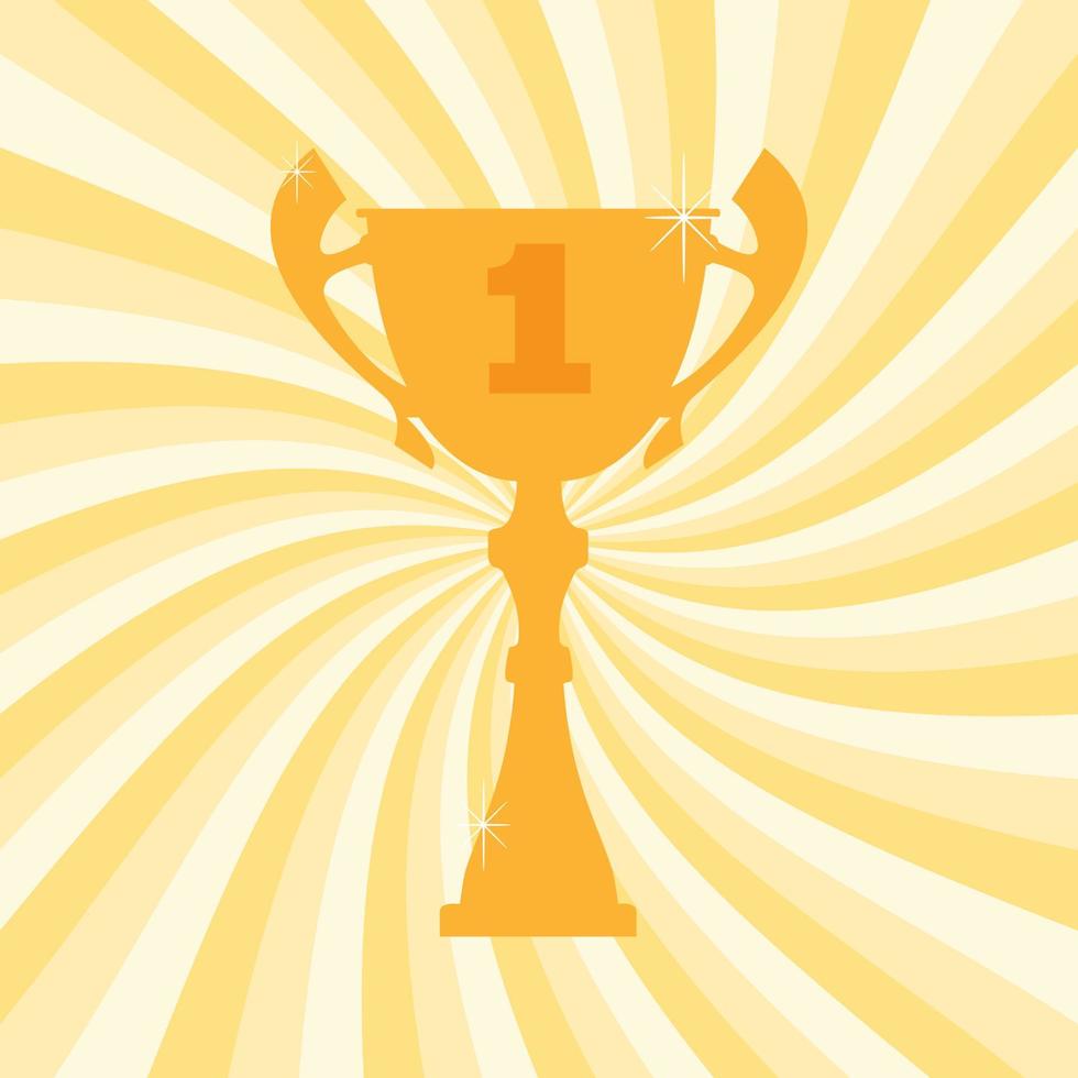 Championship winner trophy cup for first place. Vector illustration.