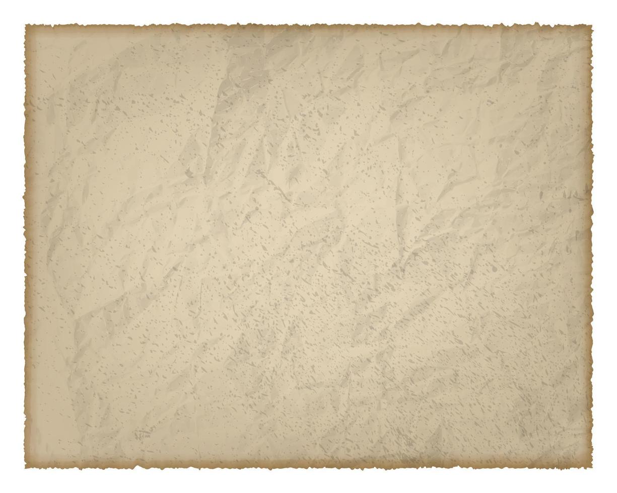 Old paper with burnt edges isolated on white background with place for your text. Vector illustration