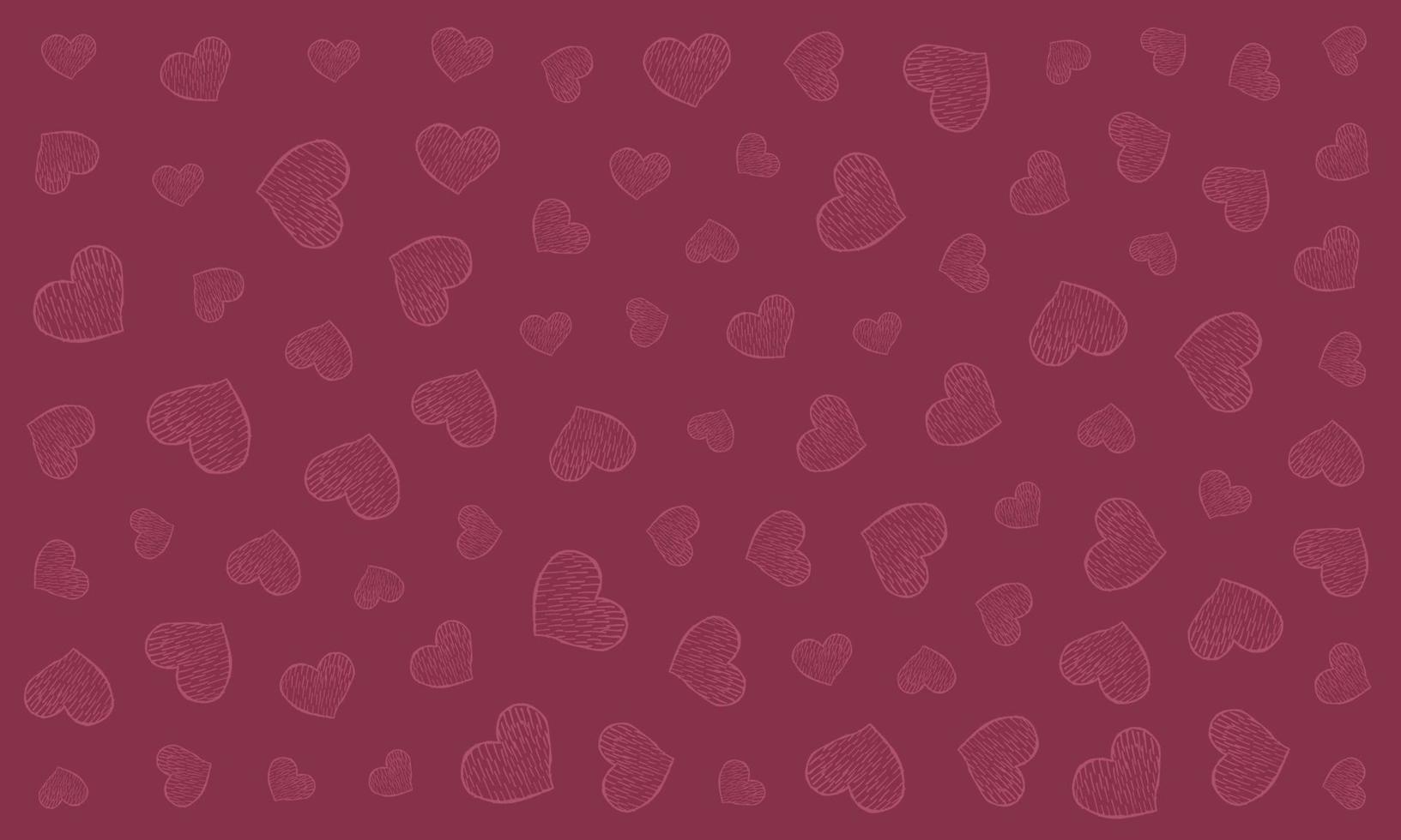 Happy Valentines Day Background. Background with doodle hearts for Valentines Day. Vector illustration.