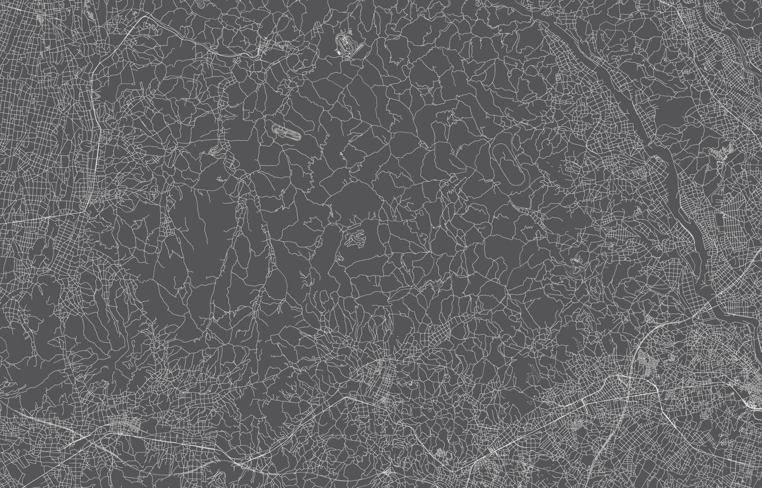 japan city map. vector illustration with black background, white outline, scene with japan city, town, road, street, map urban, location, landmark, transportation. design for print, poster, wallpaper.