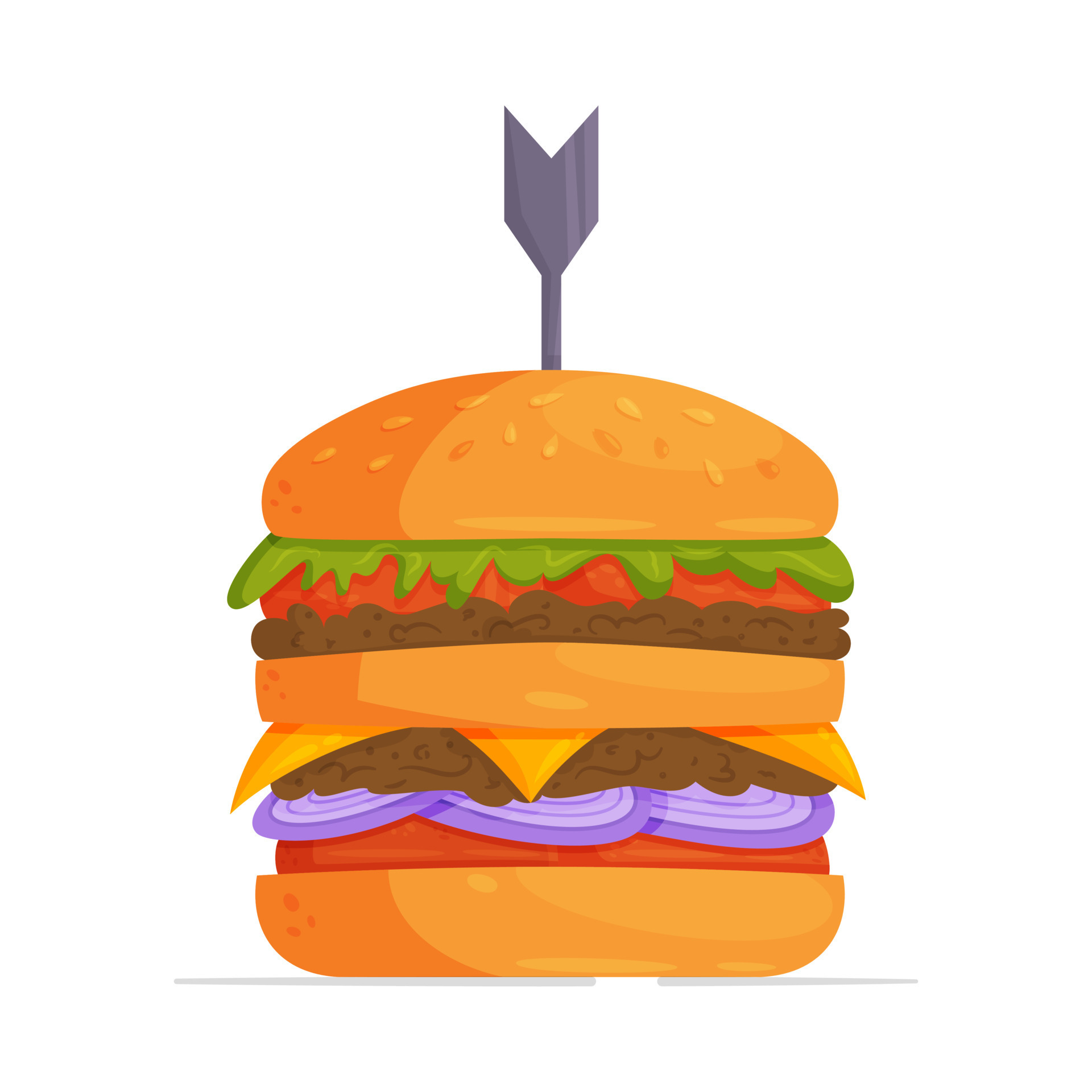 Vector illustration of a juicy burger with cheese and beef. Cartoon-style  drawing. Cheeseburger on white background. 17079057 Vector Art at Vecteezy