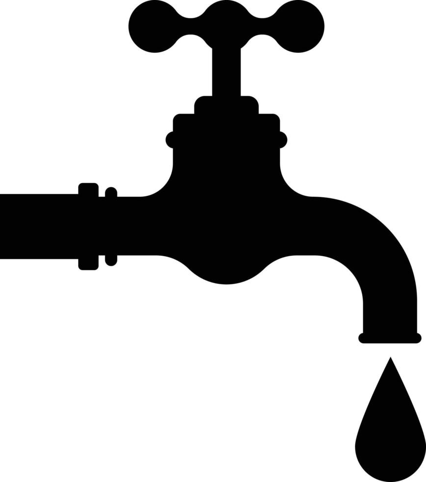 Water Tap Drop Silhouette Icon vector