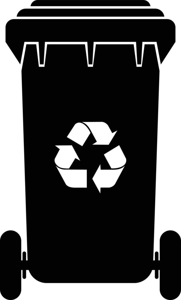 Recycling Bin Silhouette Illustration Icon vector