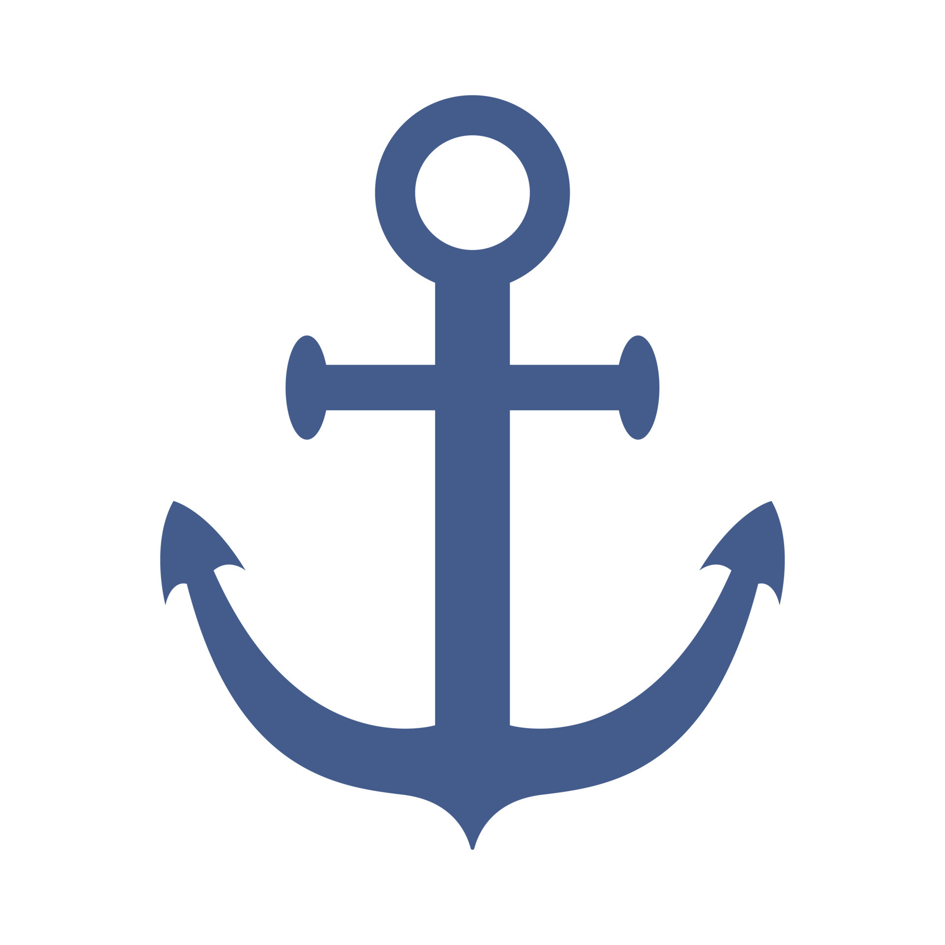 Vector ship anchor in flat design. Blue boat anchor. 17079231 Vector Art at  Vecteezy