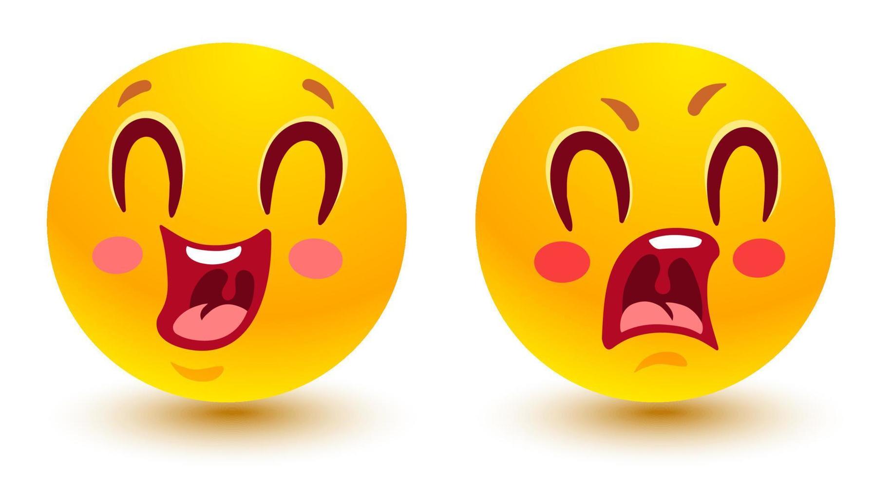 Funny and sad smiles vector