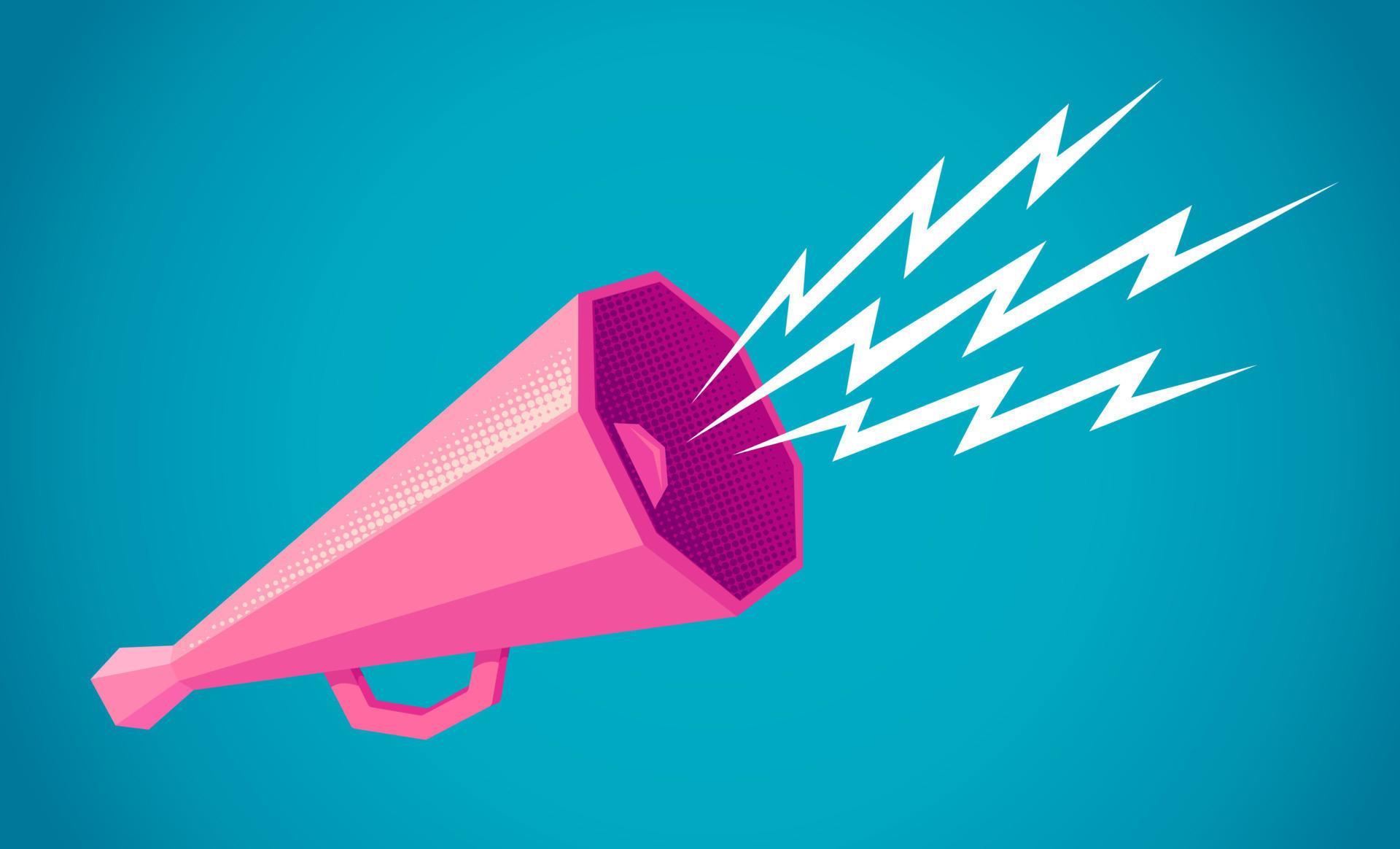 Retro megaphone on yellow background 17079291 Vector Art at Vecteezy