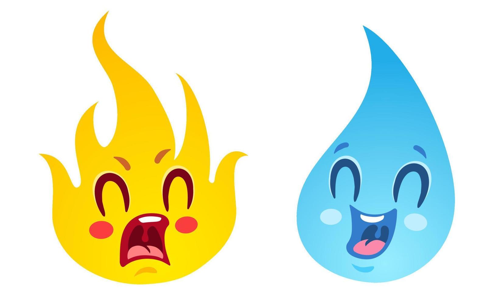 fuego y agua. vector