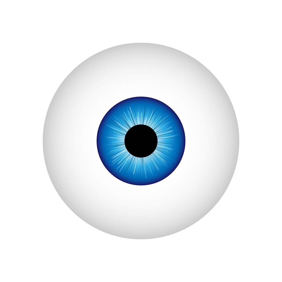 Human eyeball. Blue eye. Vector illustration.