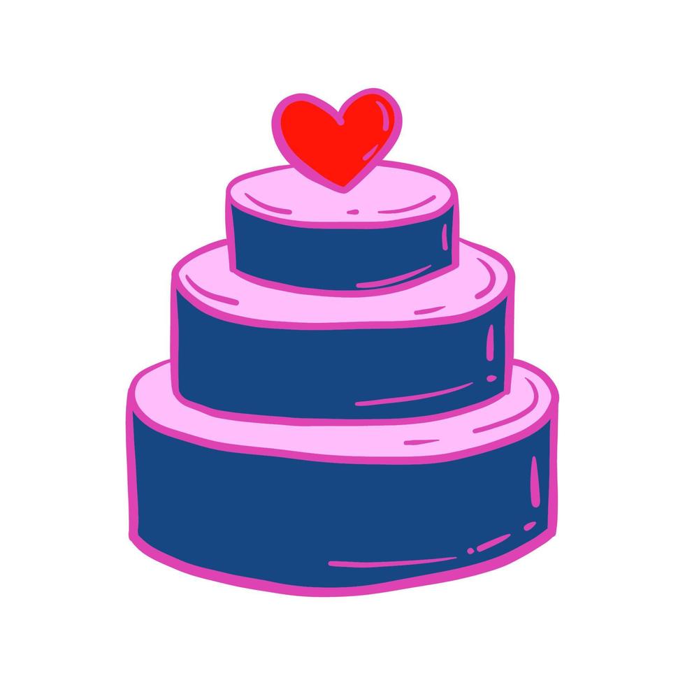 Birthday cake. Icons vector illustrations.