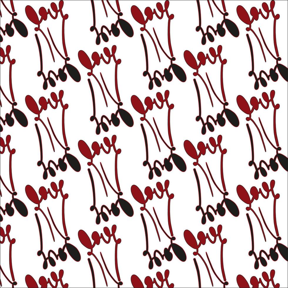 Pattern for your design with red and black love vector