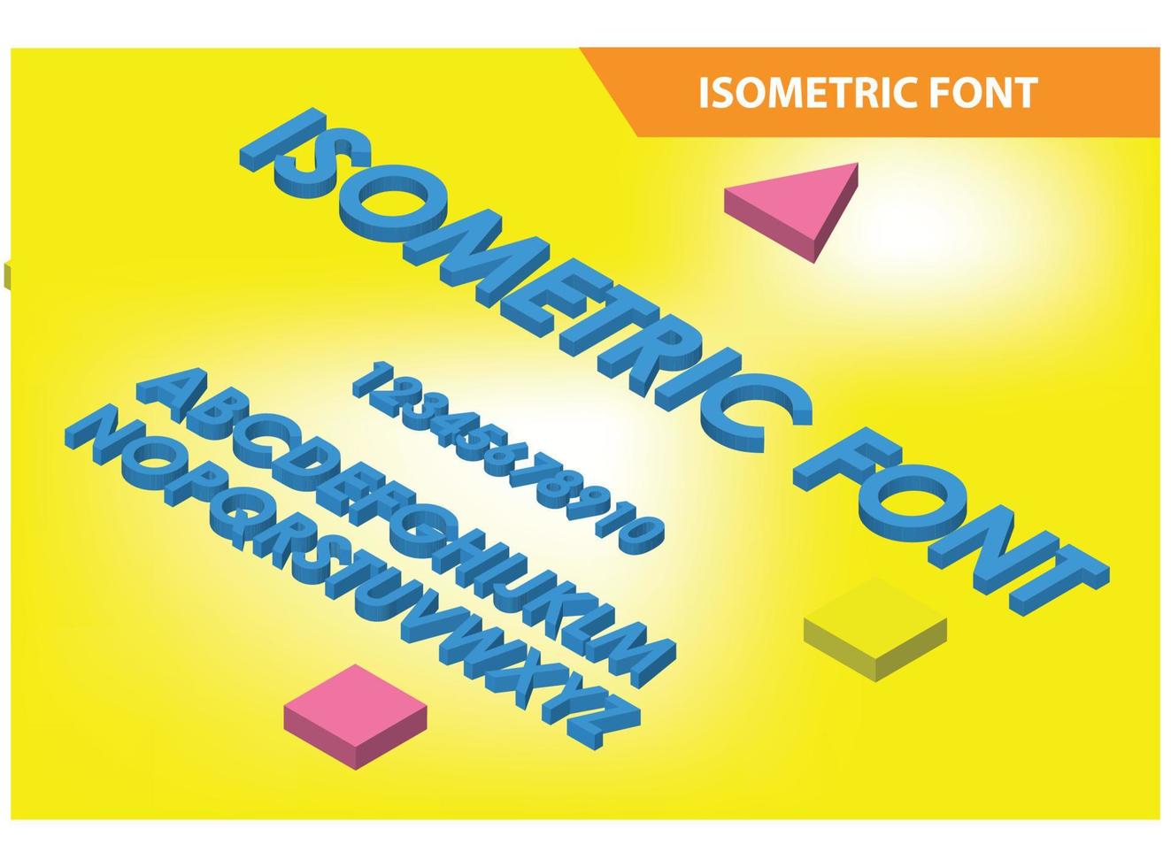 fuente de alfabeto isométrica moderna. Letras de efecto 3d, números, adecuados para diagramas, infografías, activos de juegos y otros activos relacionados con gráficos vector