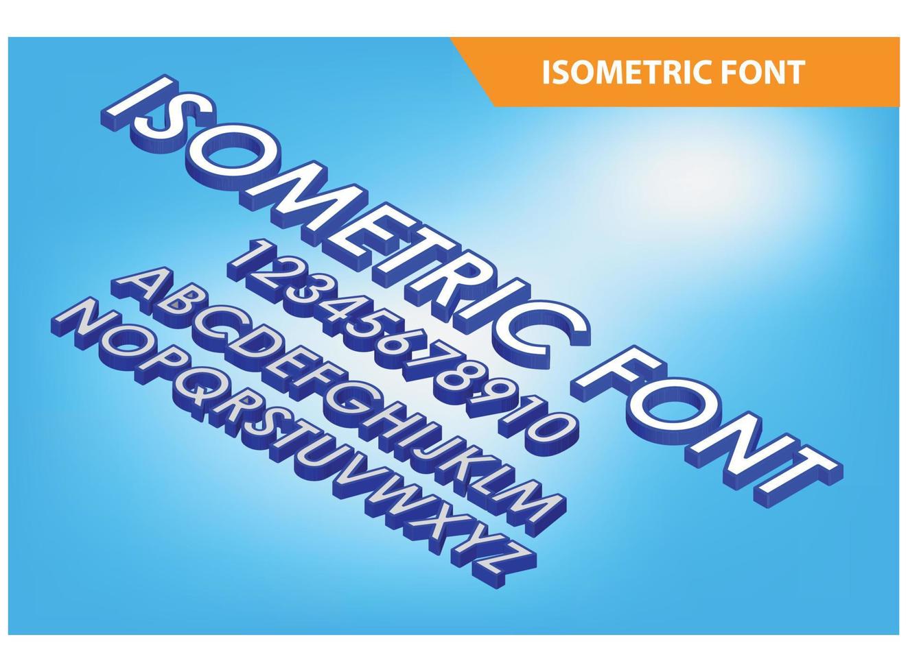 fuente de alfabeto isométrica moderna. Letras de efecto 3d, números, adecuados para diagramas, infografías, activos de juegos y otros activos relacionados con gráficos vector