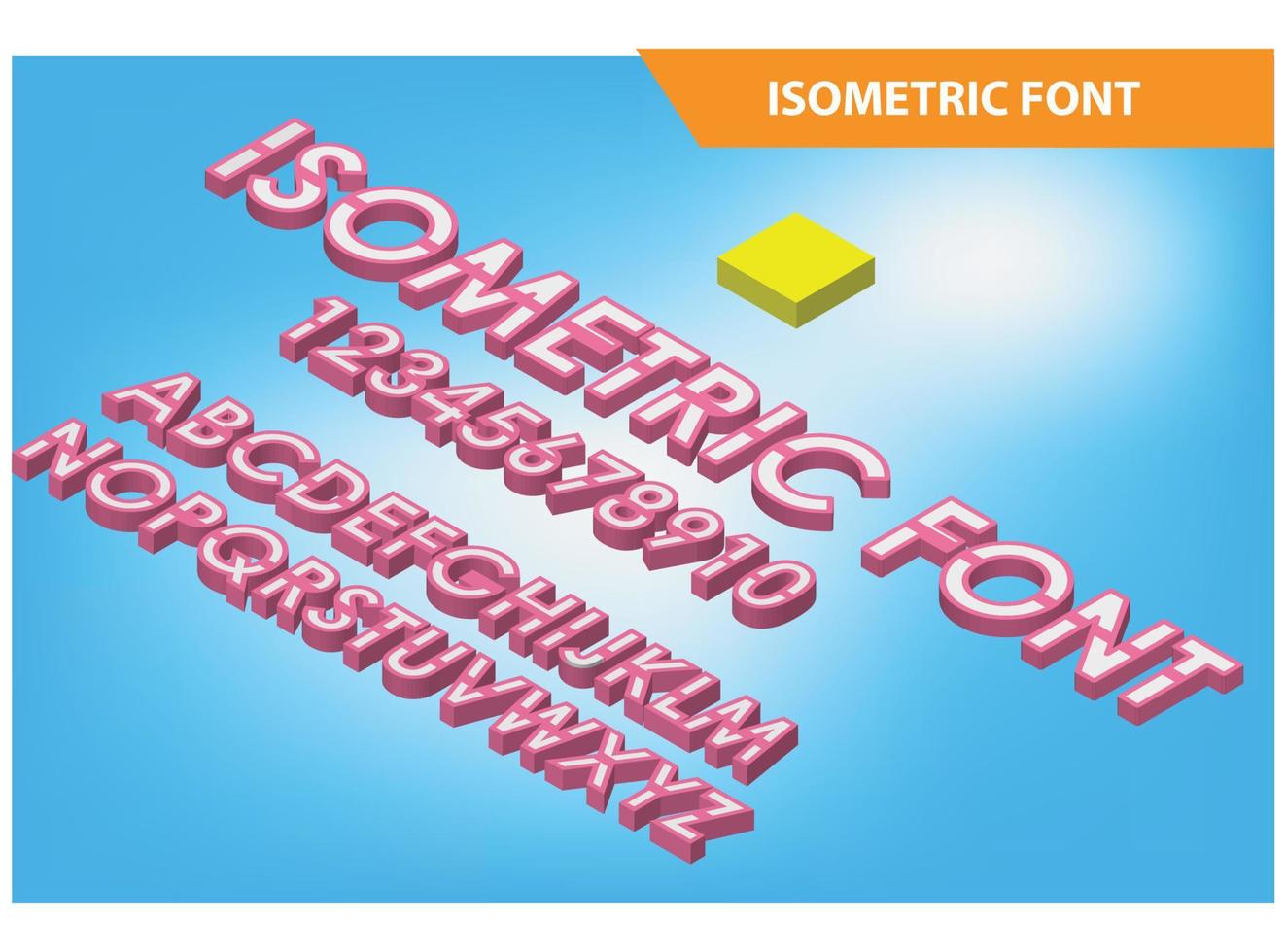 fuente de alfabeto isométrica moderna. Letras de efecto 3d, números, adecuados para diagramas, infografías, activos de juegos y otros activos relacionados con gráficos vector