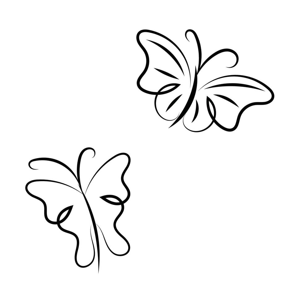 Butterfly outline with drawn details collection 17079687 Vector Art at