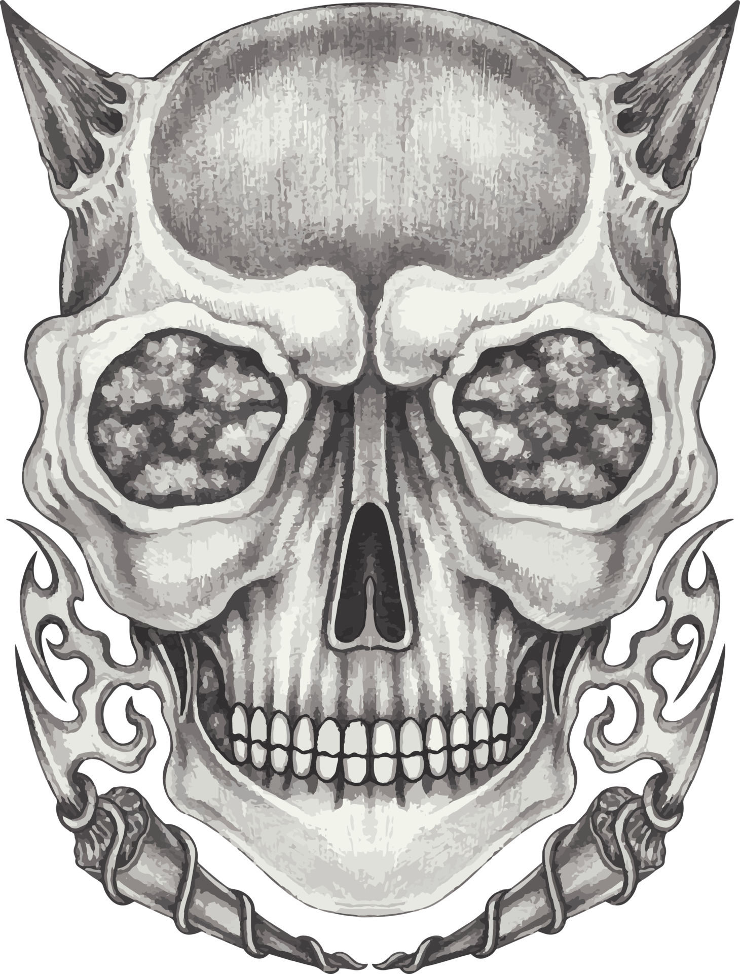 Buy Skull and Bear Smokey Tattoo Design Waterslide Decal for Online in  India  Etsy