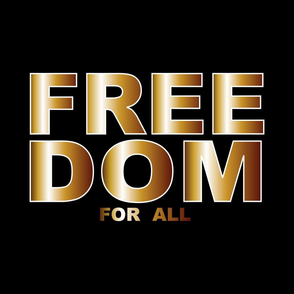 freedom slogan text typography design vector