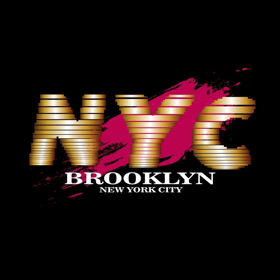 new york brooklyn text stylish design vector