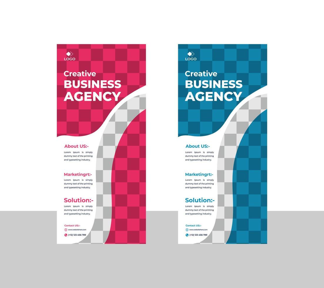 Signboard rollup banner Advertising Brochure Flyer Template vector