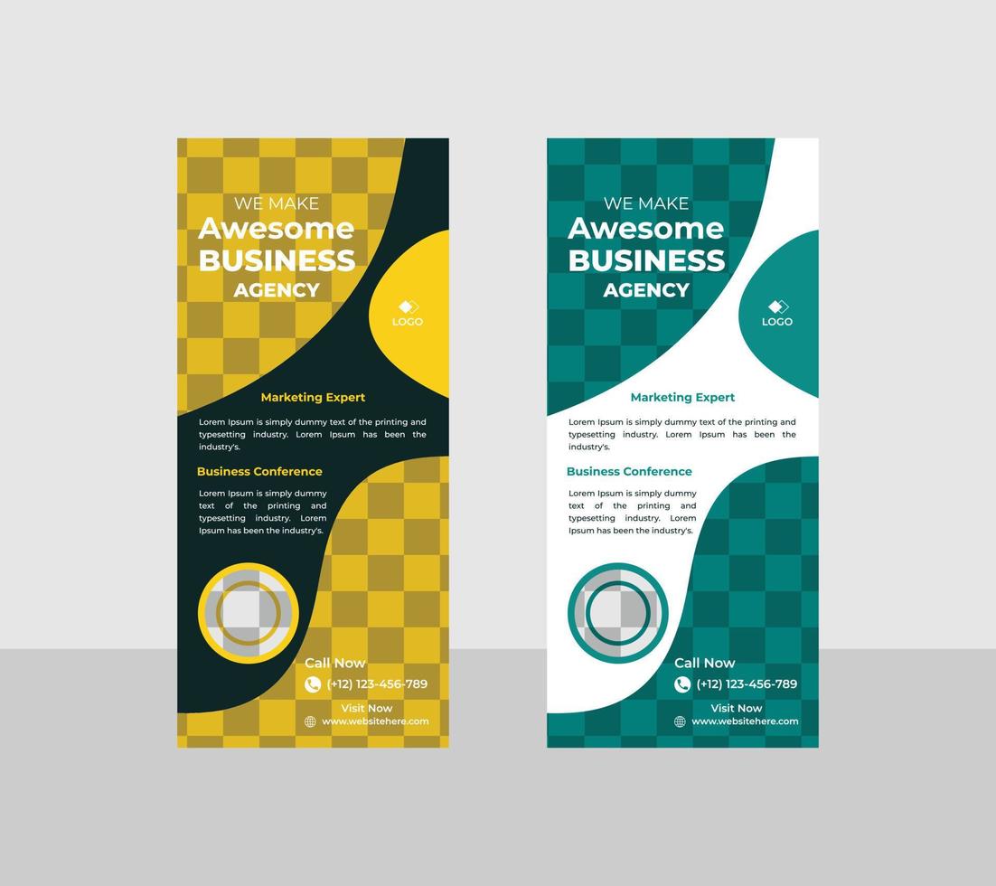 Business Roll Up Set Standee Design. Banner Template design vector